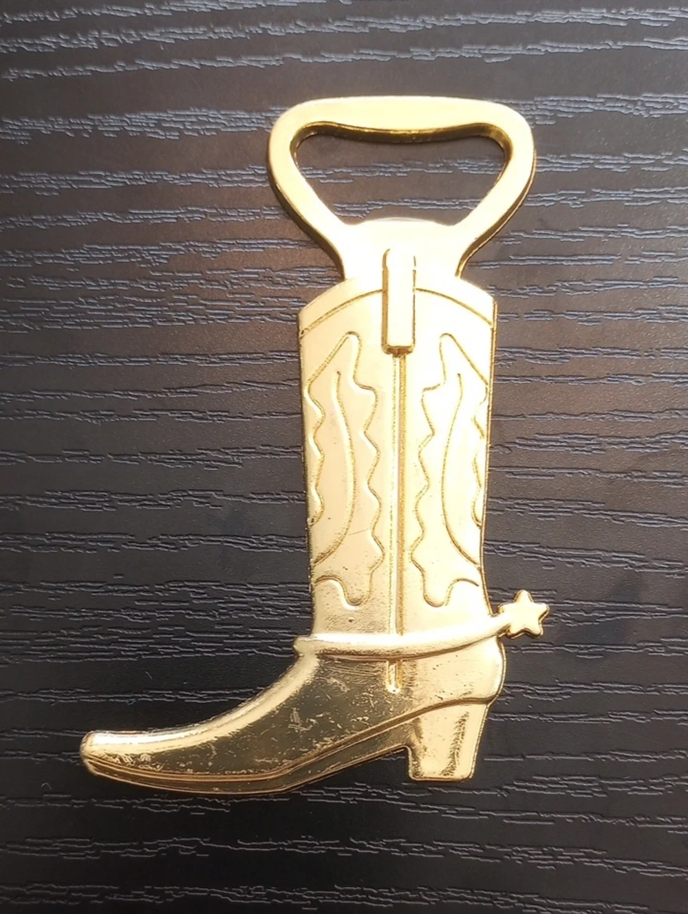 Golden Cowboy Boot Bottle Metal Opener